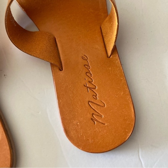 NWOB Matisse Anthopologie Cross Strap Sandals Orange Leather Sz 10 - Picture 2 of 5